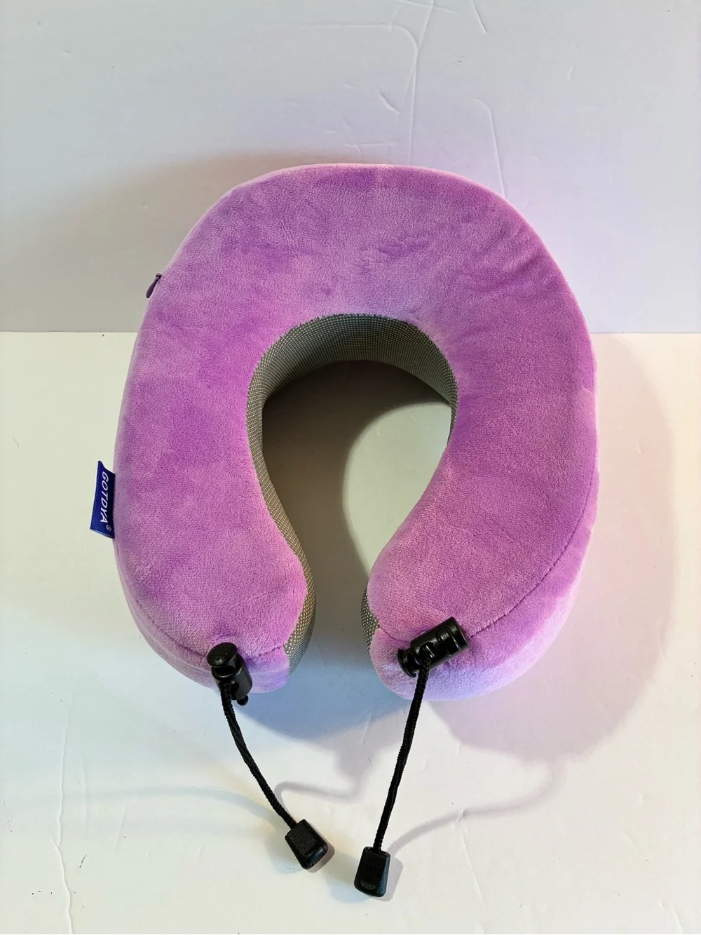 GOTDYA Memory Foam Travel Neck Pillow Purple Adjustable U-Shaped Neck Support